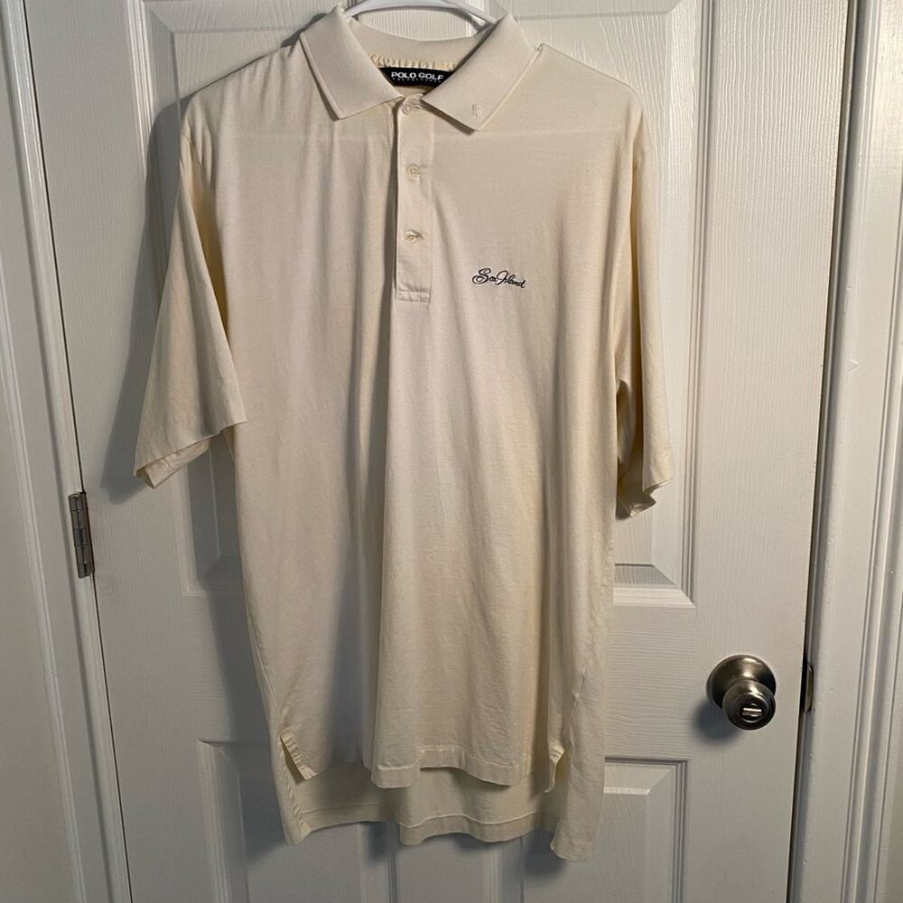 Sea Island Polo Golf Ralph Lauren Mens Shirt Size Medium pale yellow M